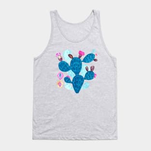 Watercolor Mexican cactus with folk flowers Aztec tiles Tank Top